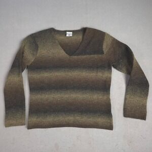 Columbia Sportswear Women's Striped V Neck Sweater Size L Earth Tones